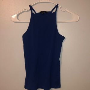 blue tank top
